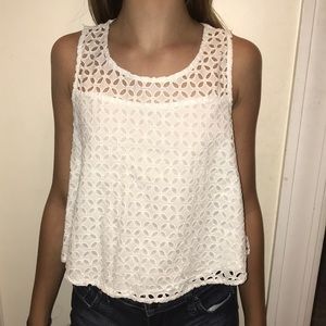 lily pulitzer white cropped sleeveless shirt